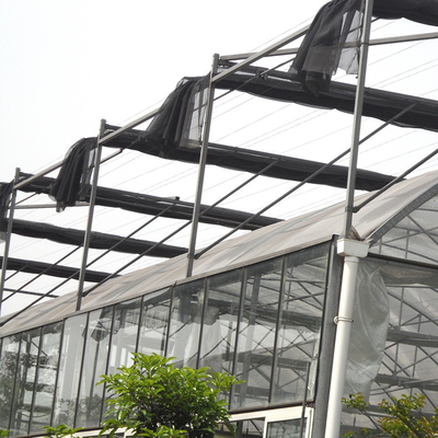Invernadero plástico fuerte de la estructura de tejado de la bóveda con el sistema que sombrea interior