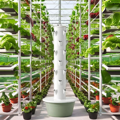 Sistema hidropónico vertical comercial de 7 capas de 30L con bomba automática Torre de cultivo acuapónico para la producción de verduras